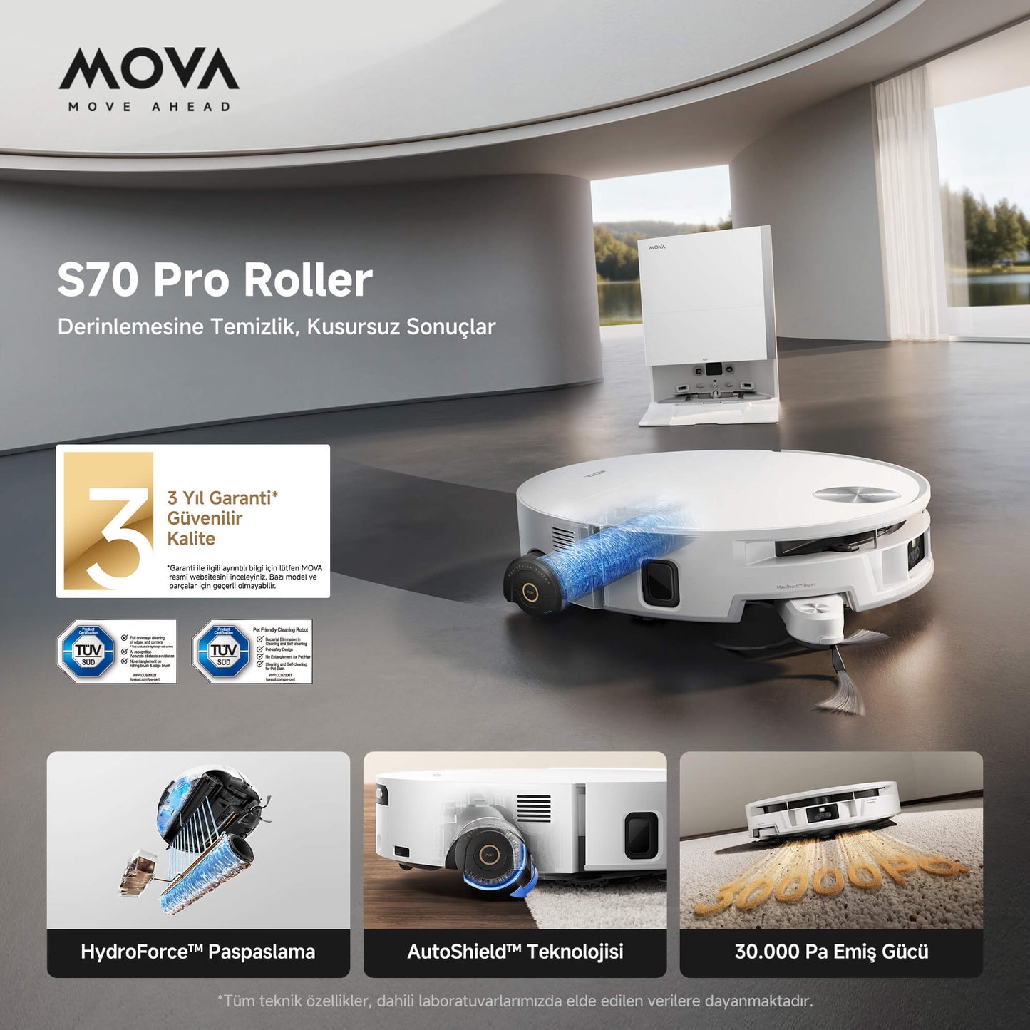 MOVA S70 Pro Roller Robot Süpürge