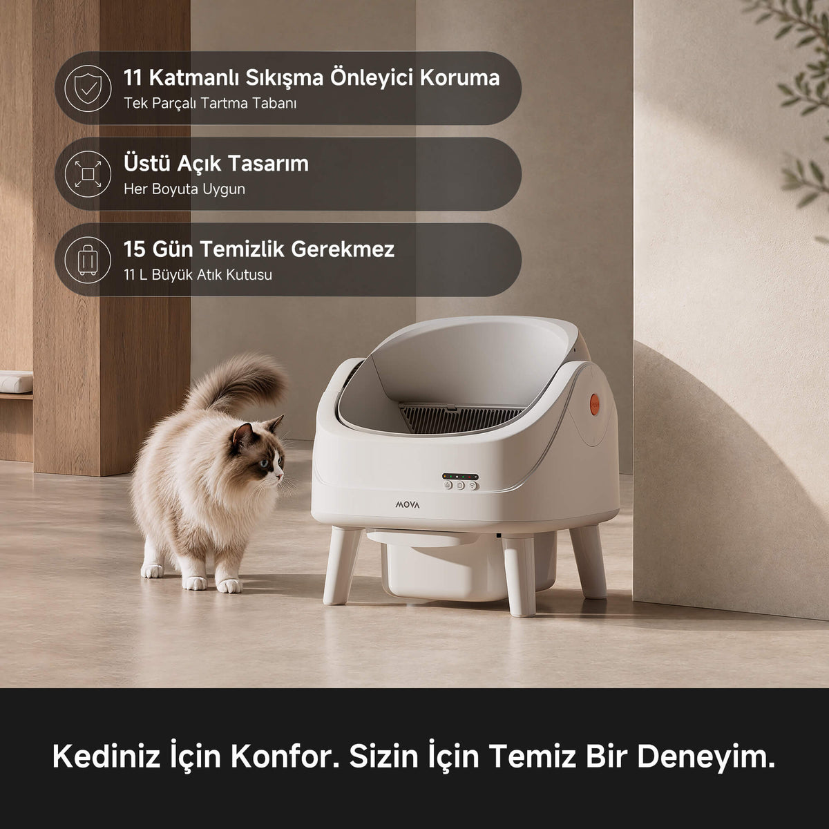 Mova LB10 Air Akıllı Kedi Tuvaleti