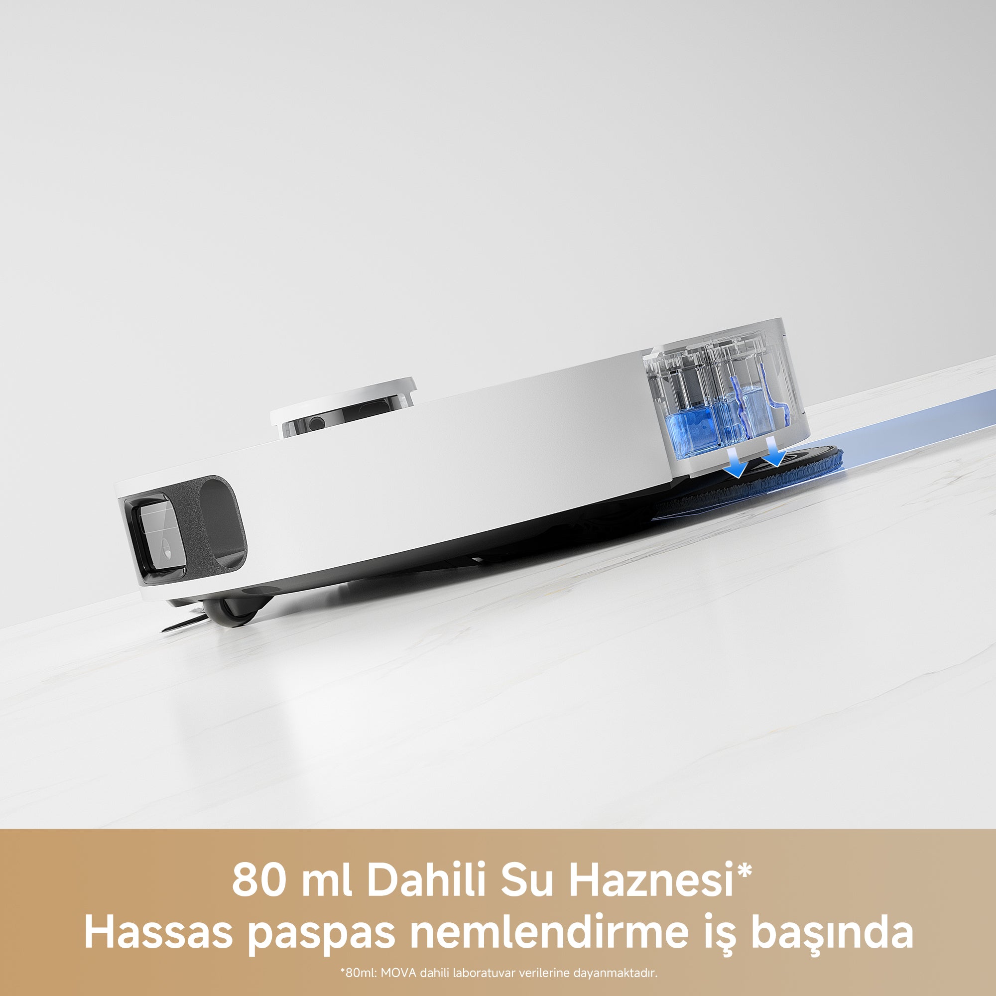 MOVA E40 Ultra robot süpürge hassas paspas nemlendirme ve su haznesi
