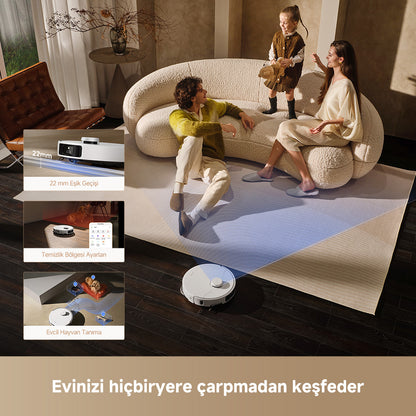 MOVA akıllı süpürge, evinizi hassas sensörlerle çarpmadan keşfeder.