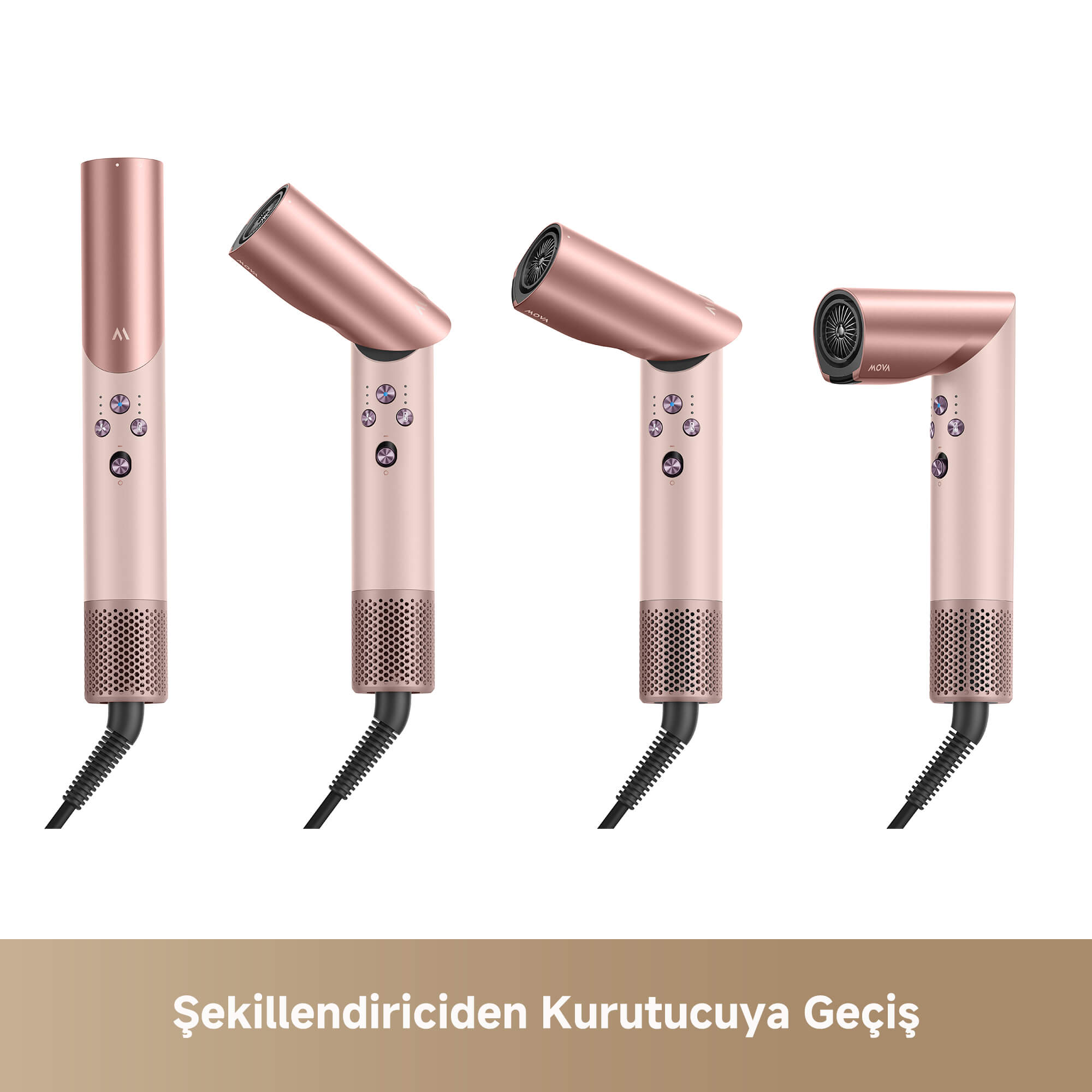 MOVA Master 10 Sakura Pembesi Saç Şekillendirici Şekillendiriciden Kurutucuya Geçiş