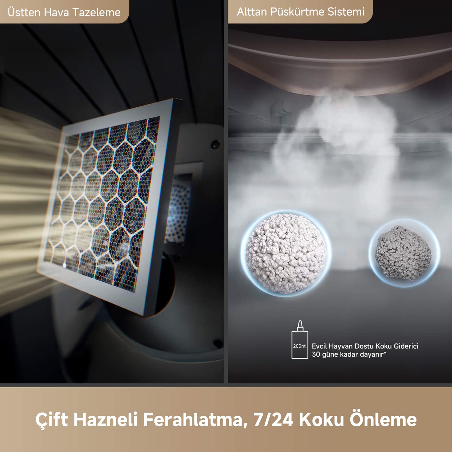 MOVA MeowgicPod LR10 Prime Akıllı Kedi Tuvaleti Çift Hazneli Ferahlatma, 7/24 Koku Önleme