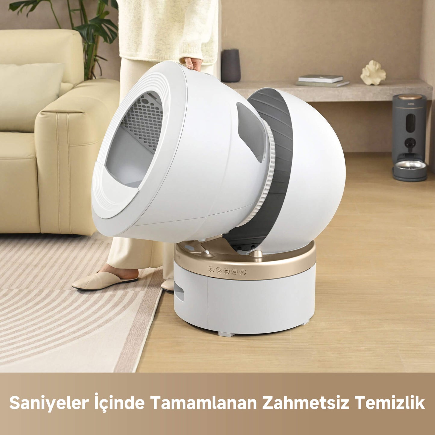 MOVA MeowgicPod LR10 Prime Akıllı Kedi Tuvaleti Saniyeler İçinde Tamamlanan Zahmetsiz Temizlik