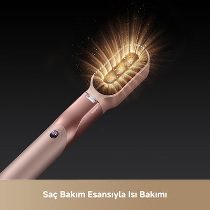 MOVA Master 10 esansiyel yağ ısı terapisi, saçları aşırı ısıdan korurken parlaklık ve yumuşaklık kazandırır.