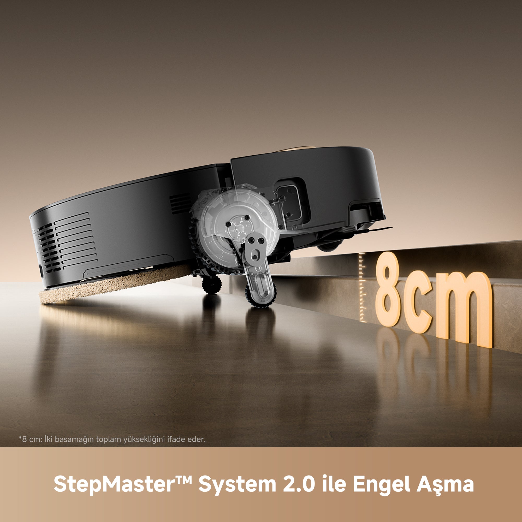 MOVA MOBIUS 60 Robot Süpürge 8 cm'ye Kadar Engel Aşma 